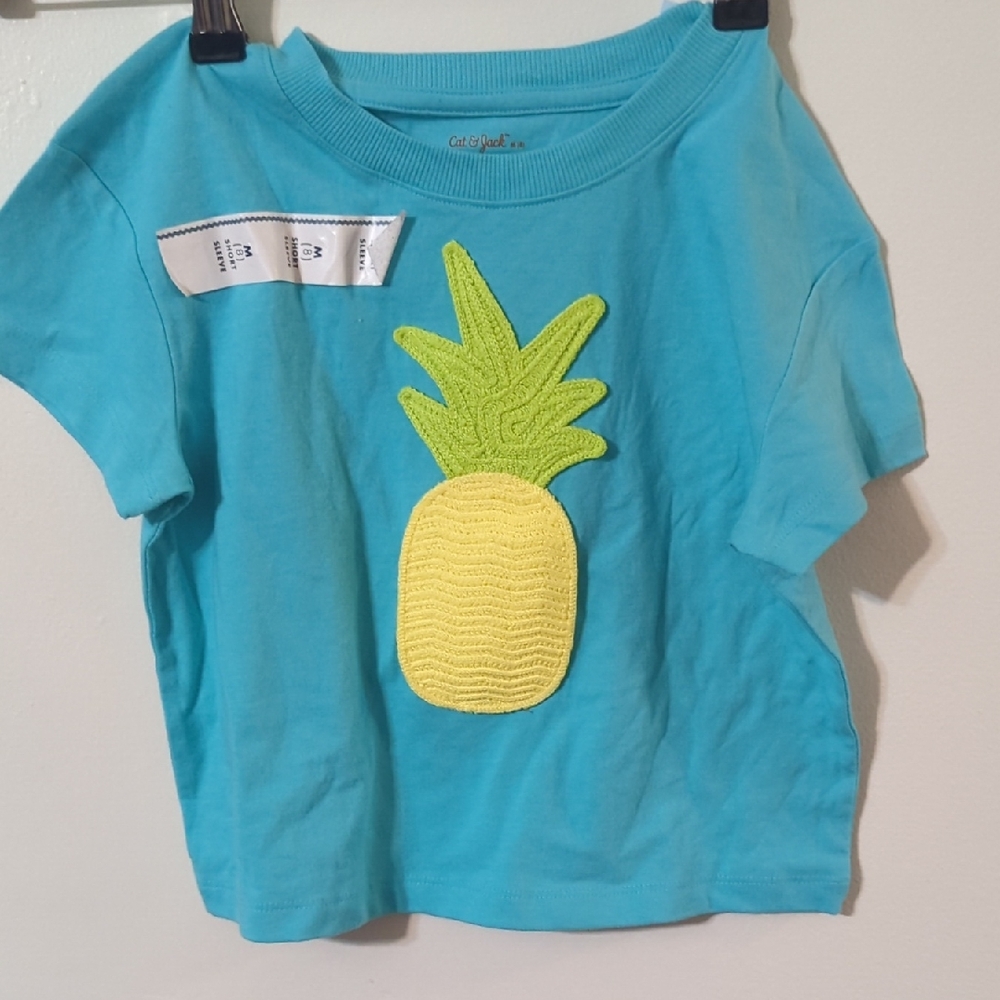 Cat & Jack Turquoise Tee with Pineapple Design